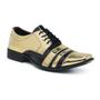 Imagem de Sapato Social Masculino Derby Com Cadarço Em Verniz Segmentado Bico Fino Cap Toe