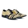 Imagem de Sapato Social Masculino Derby Com Cadarço Em Verniz Segmentado Bico Fino Cap Toe