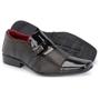 Imagem de Sapato Social Masculino Envernizado Sem Cadarço Com Dupla Textura Bico Cap Toe Quadrdo Formal