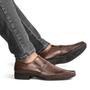 Imagem de sapato social masculino marrom acompanha lindo cinto em couro e carteira de couro