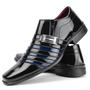Imagem de Sapato social masculino preto com azul + cinto