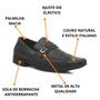 Imagem de Sapato Social Masculino Preto Couro Legítimo Bico Quadrado Elástico trabalho Executivo Leve Macio Confortável - MODELO 3051