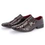 Imagem de Sapato Social Masculino Verniz Brilhante Sem Cadarço Com Bico Cap Toe Texturizado Formal