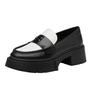 Imagem de Sapatos Coach Leah Platform Loafer feminino preto/branco óptico 5