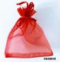 Imagem de Saquinho de organza com fita cetim vermelho 15x20 cm(100 UNIDADES)