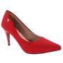 Imagem de Scarpin alto nobuck vermelho feminino lindíssimo valle shoes