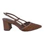 Imagem de Scarpin Alto Salto Bloco Bico Fino Scarpetti 11877505 Marrom