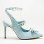 Imagem de Scarpin Azul Slingback com Ilhós