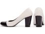 Imagem de Scarpin Boneca Bico Redondo Inovador Salto 7cm em Off White