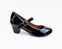 Imagem de Scarpin Boneca Preto Bico Redondo Conforto Diamante