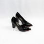 Imagem de Scarpin Chic Line Luxo Verniz Preto Salto Bloco 10cm