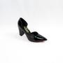 Imagem de Scarpin Chic Line Luxo Verniz Preto Salto Bloco 10cm