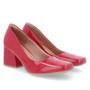 Imagem de Scarpin Couro Vermelho Salto Bloco