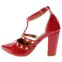 Imagem de Scarpin Dravanna Salto Alto Bloco Spike Vermelho