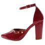 Imagem de Scarpin Dravanna Salto Alto Bloco Spike Vermelho