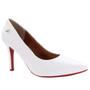 Imagem de Scarpin Feminino Branco Sola Vermelha Salto Alto Fino ER499