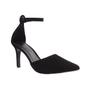 Imagem de Scarpin Feminino Classico Feminino Nobuck Preto Fivela Preta Encapada Salto alto e Fino 1297