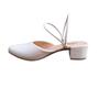 Imagem de Scarpin Feminino Estilo Mule Salome Feminina Social Salto medio Baixo OffWhite 050