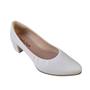 Imagem de Scarpin Feminino Social Salto Baixo Grosso Branco Nude Preto ref.040