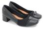 Imagem de Scarpin feminino usaflex couro fivela expansor salto bloco 