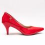 Imagem de Scarpin Feminino Vermelho Lindo Salto Baixo 6cm Tendência