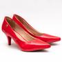 Imagem de Scarpin Feminino Vermelho Lindo Salto Baixo 6cm Tendência