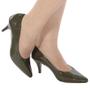 Imagem de Scarpin Feminino Verniz Verde Militar Confort Casual lindo