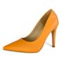 Imagem de Scarpin laranja salto fino alto lasenna ref:65.720la