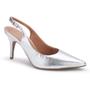 Imagem de Scarpin lialine couro beatrice slingback salto alto prata