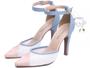 Imagem de Scarpin Luxo Classe A - Salto 9cm Fino em Cone Azul, Rosa e Branco