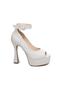 Imagem de Scarpin Luxo Meia Pata - Salto 13cm Plataforma 3,5cm Off White