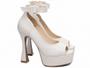 Imagem de Scarpin Meia Pata Salto 13cm  Glamour e Estilo  Off White