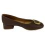 Imagem de Scarpin Nº35 Couro Chocolate Usaflex Feminino 