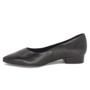Imagem de Scarpin Preto Usaflex Bico Fino Salto Baixo Couro