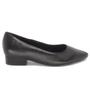 Imagem de Scarpin Preto Usaflex Bico Fino Salto Baixo Couro