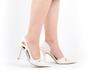 Imagem de Scarpin Recorte Lateral Salto Fino 10cm Luma Off White CBK