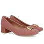 Imagem de Scarpin Rosa Vintage Couro Bico Quadrado Enfeite