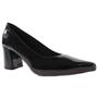 Imagem de Scarpin Salto Alto Bloco 7cm Preto Verniz com Button ER292