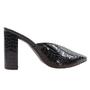 Imagem de Scarpin Salto Alto Grosso 9Cm Albany Preto Cobra Mule ER316