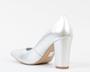 Scarpin Salto Bloco 10cm Couro Prata CBK - CHIBINSKI Imagem de Scarpin Salto Bloco 10cm Couro Prata CBK