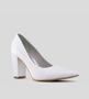 Imagem de Scarpin Salto Bloco 10cm Velvet Branco CBK