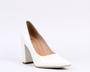 Imagem de Scarpin Salto Bloco 10cm Verniz Off White CBK