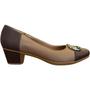 Imagem de Scarpin Salto Bloco Anatômico Fivela Couro Conforto Mm1502 Usaflex  Camel