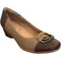 Imagem de Scarpin Salto Bloco Anatômico Fivela Couro Conforto Mm1502 Usaflex  Camel