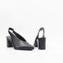 Imagem de Scarpin Salto Bloco Slingback Couro