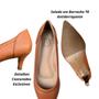 Imagem de Scarpin Salto Fino Baixo 5cm Bico Fino Detalhes Costurados Feminino