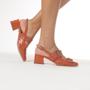 Imagem de Scarpin Sapato da Corte Slingback Salto Bloco 2 Fivelas