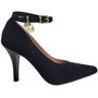 Imagem de Scarpin Sapato Feminino Nobuck Salto Fino 8cm Pingente Luxo 