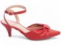 Imagem de Scarpin Sapato Vermelho Salto Médio Baixo Bico Fino Feminino 6 cm Vermelho Torricella