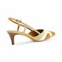 Imagem de Scarpin Slingback em Couro Tricolor Neutro - Lilian Soares